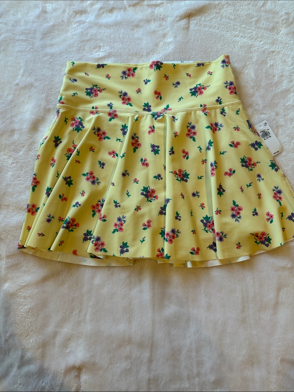 Old Navy Yellow Floral Pleated Skirt